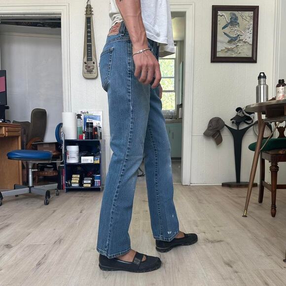 Vintage Y2K Low Rise Levis Bootcut Fare Denim Short Jeans - Picture 2 of 6